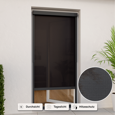 Außenrollo für Balkontüren | in Rasterbreite | Montage ohne Bohren