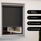 Außenrollo für Fenster | Grau Sichtschutz | in Rasterbreite | Montage ohne Bohren
